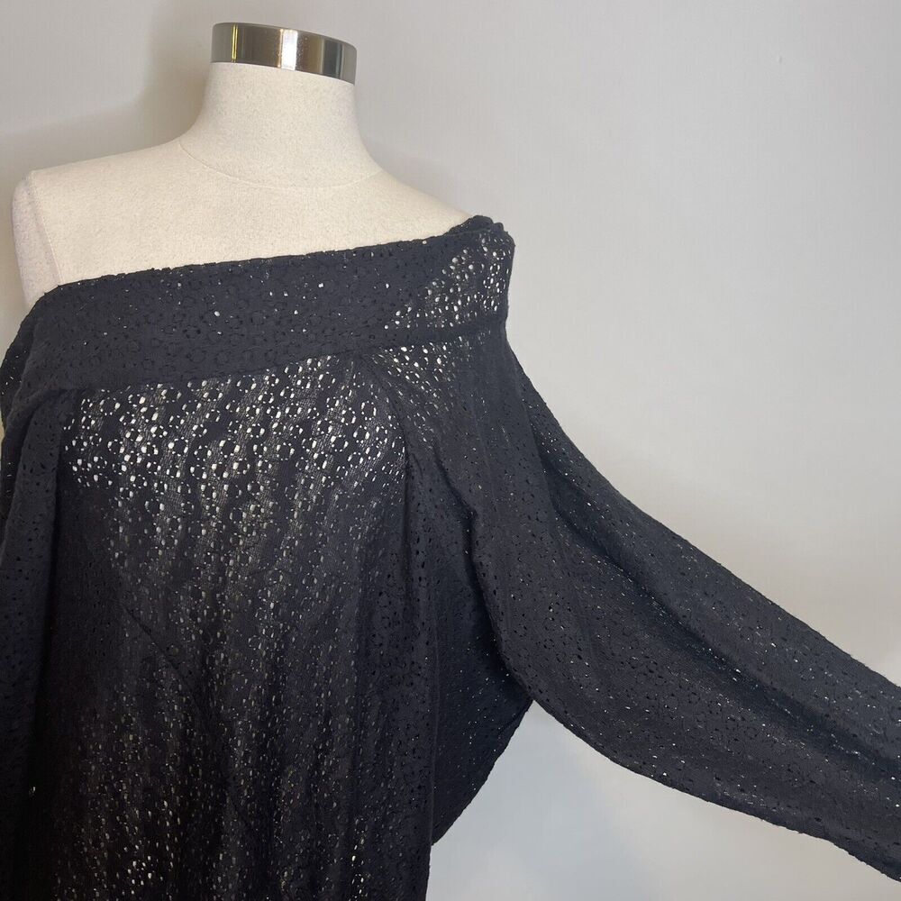 NEW Rachel Comey Size 2 Black Pout Dress Eyelet Asymmetrical Off The Shoulder - Picture 8 of 12